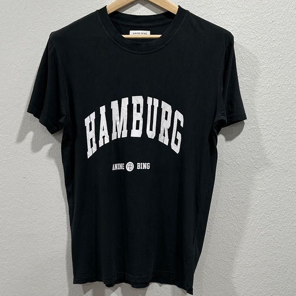 Anine Bing Dark Navy “Hamburg” Graphic Tee